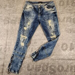 Vitaly jeans Men's size 31x29 Blue Distressed tears zippers